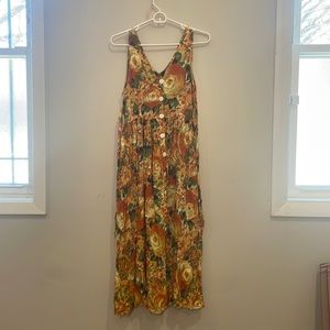 Vintage VanGogh-style Midi Dress